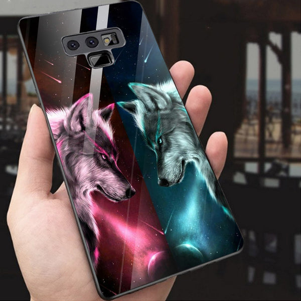 Wolf Eyes Tempered Glass Phone Case for Samsung Galaxy Note 9