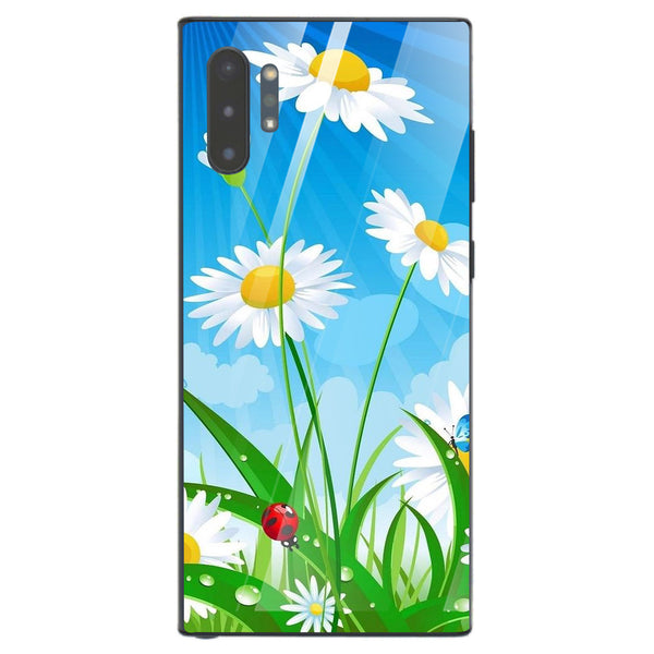 Beautiful Flowers Tempered Glass Phone Case for Samsung Galaxy Note 10 Plus