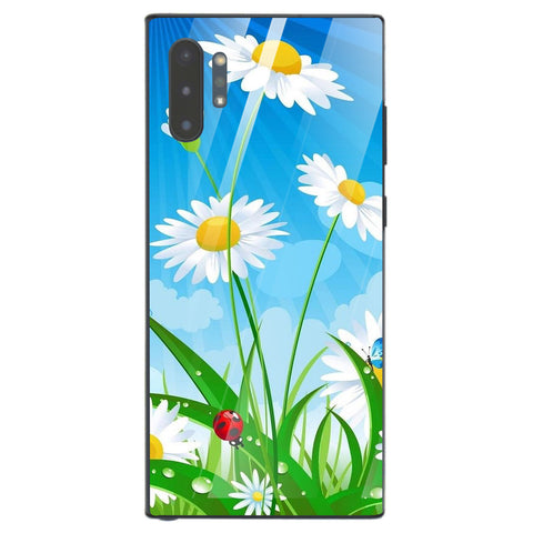 Beautiful Flowers Tempered Glass Phone Case for Samsung Galaxy Note 10 Plus