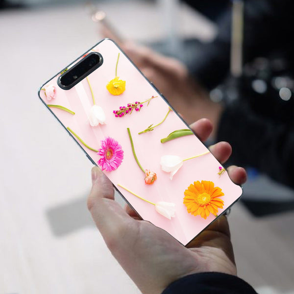 Beautiful Flowers Tempered Glass Phone Case for Samsung Galaxy A80