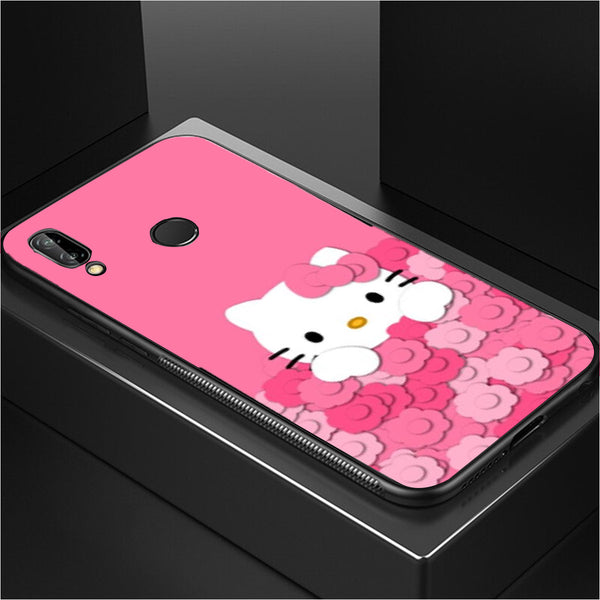 Cute Teddy Bear Tempered Glass Phone Case for Samsung Galaxy A20
