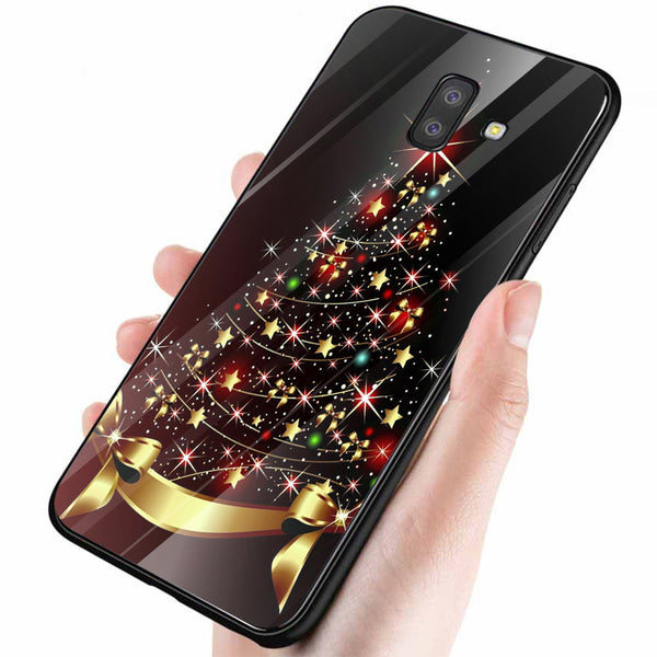Merry Chrismas Tempered Glass Phone Case for Samsung Galaxy J6 Plus
