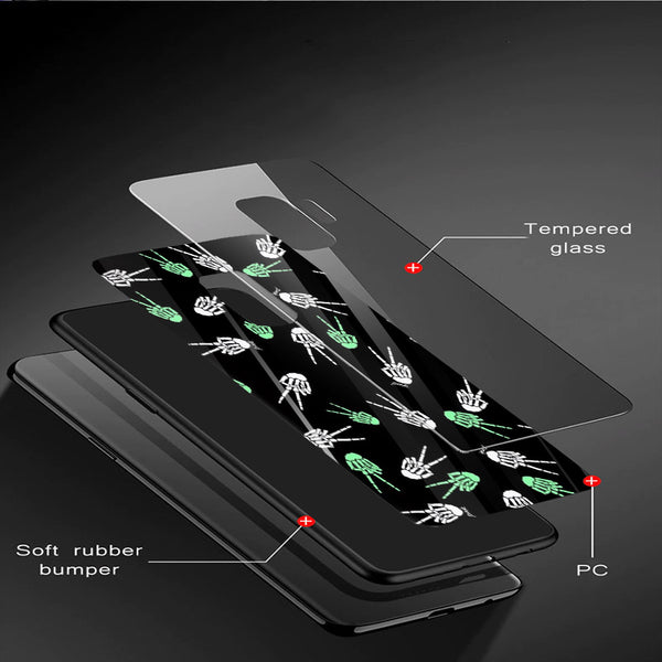 Halloween Skull Tempered Glass Phone Case for Samsung Galaxy S9