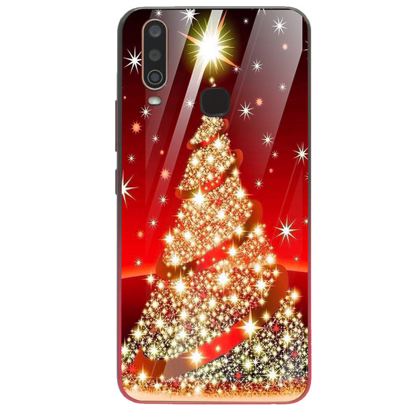 Merry Chrismas Tempered Glass Phone Case for Vivo Y17