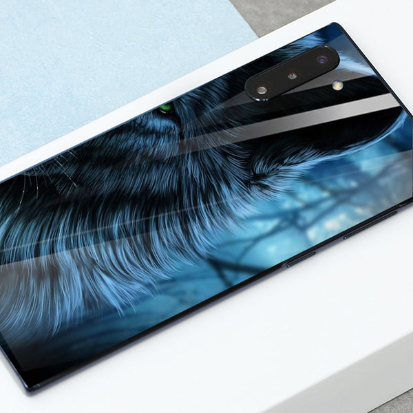 Wolf Eyes Tempered Glass Phone Case for Samsung Galaxy Note 10