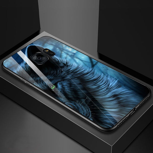 Wolf Eyes Tempered Glass Phone Case for Samsung Galaxy S7 Edge