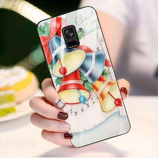 Merry Chrismas Tempered Glass Phone Case for Samsung Galaxy A8 Plus
