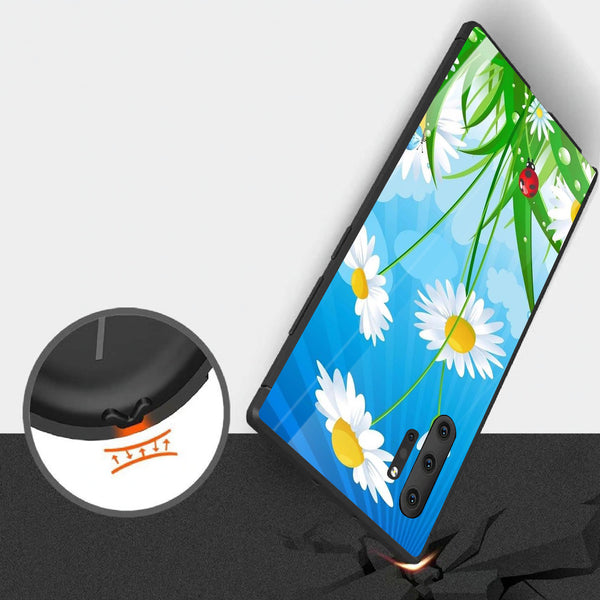 Beautiful Flowers Tempered Glass Phone Case for Samsung Galaxy Note 10 Plus