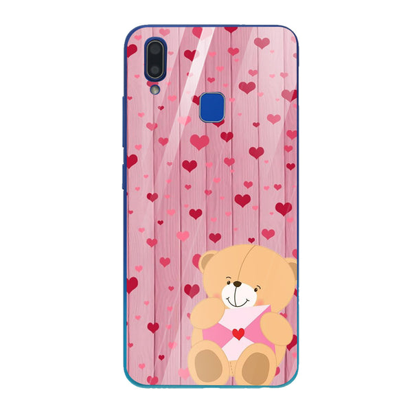 Cute Teddy Bear Tempered Glass Phone Case for Vivo Y95