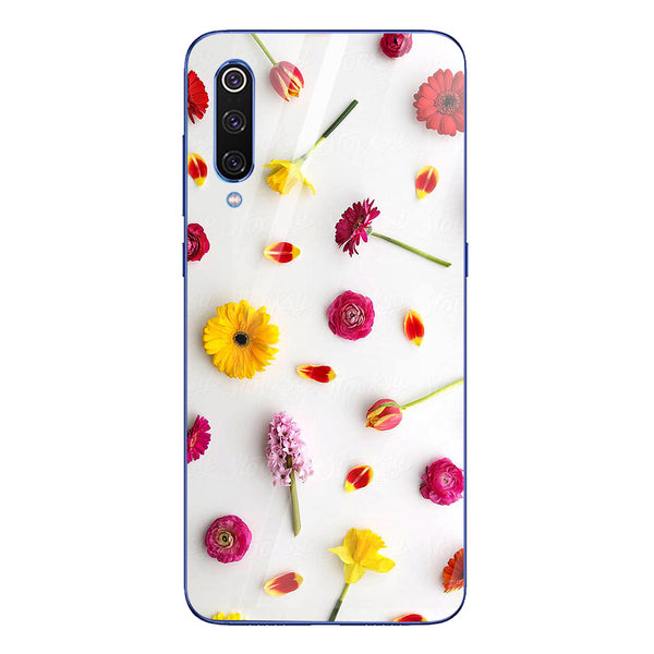Beautiful Flowers Tempered Glass Phone Case for Xiaomi Mi 9 SE