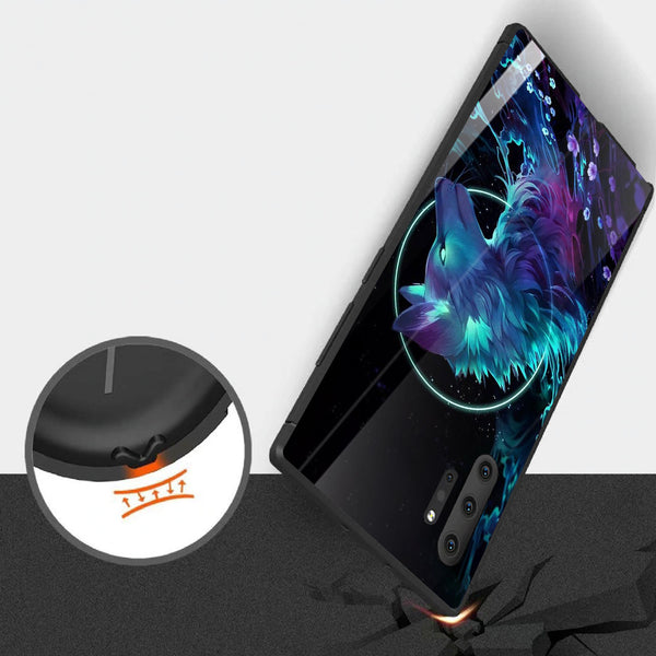 Wolf Eyes Tempered Glass Phone Case for Samsung Galaxy Note 10 Plus