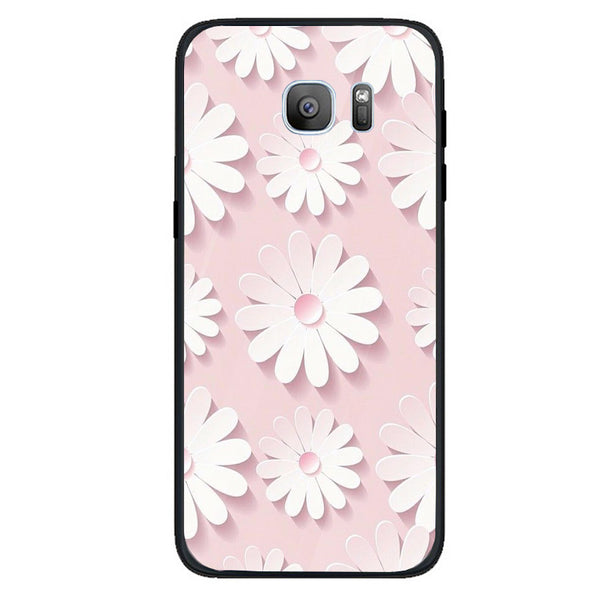 Beautiful Flowers Tempered Glass Phone Case for Samsung Galaxy S7