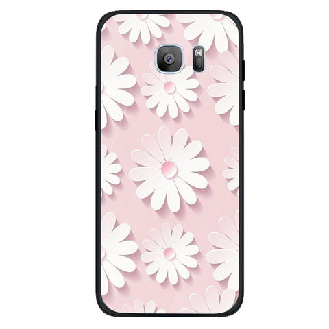 Beautiful Flowers Tempered Glass Phone Case for Samsung Galaxy S7