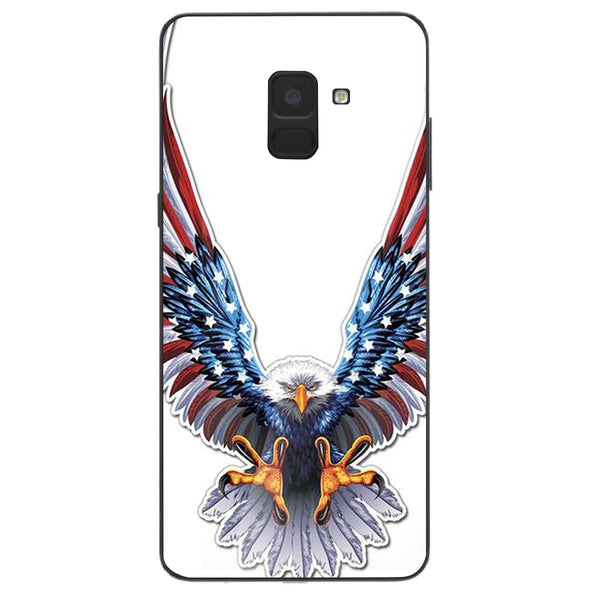 Eagle Tempered Glass Phone Case for Samsung Galaxy A8 Plus
