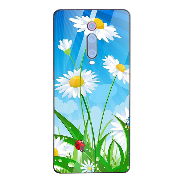 Beautiful Flowers Tempered Glass Phone Case for Xiaomi Redmi K20