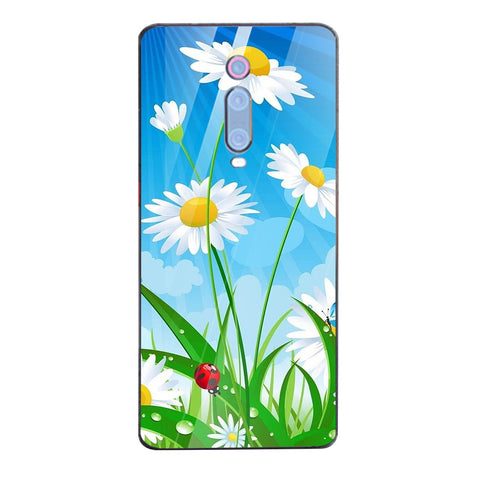 Beautiful Flowers Tempered Glass Phone Case for Xiaomi Redmi K20