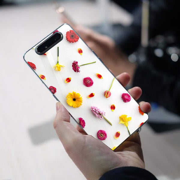 Beautiful Flowers Tempered Glass Phone Case for Samsung Galaxy A80