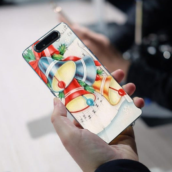 Merry Chrismas Tempered Glass Phone Case for Samsung Galaxy A80