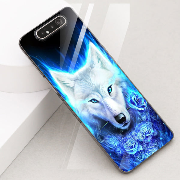 Wolf Eyes Tempered Glass Phone Case for Samsung Galaxy A80