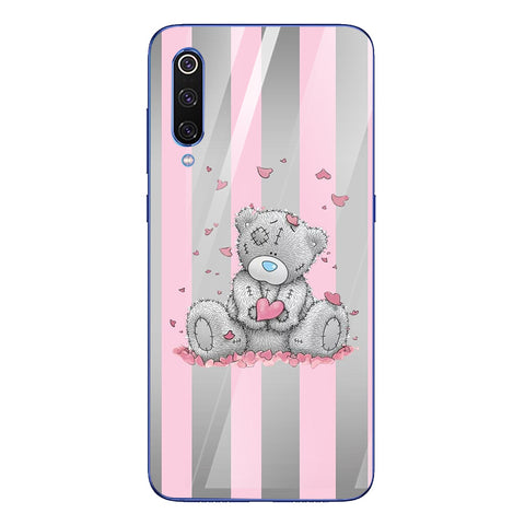 Cute Teddy Bear Tempered Glass Phone Case for Xiaomi Mi 9 SE
