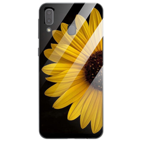Beautiful Flowers Tempered Glass Phone Case for Samsung Galaxy A20