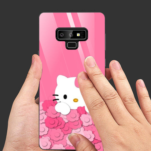 Cute Teddy Bear Tempered Glass Phone Case for Samsung Galaxy Note 9