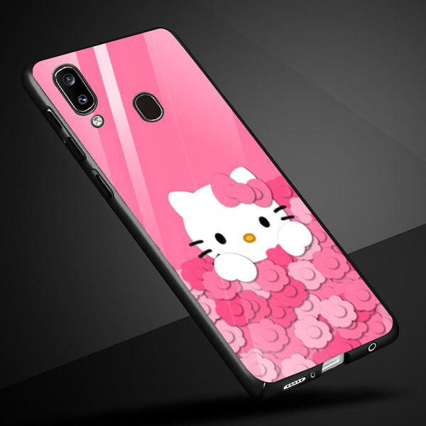 Cute Teddy Bear Tempered Glass Phone Case for Samsung Galaxy A40