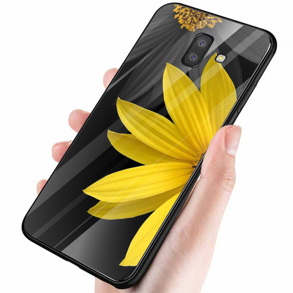 Beautiful Flowers Tempered Glass Phone Case for Samsung Galaxy J6 Plus