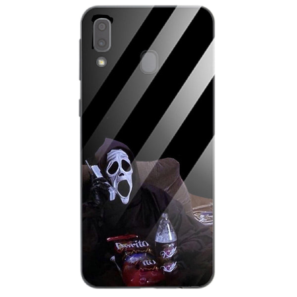 Halloween Skull Tempered Glass Phone Case for Samsung Galaxy A30