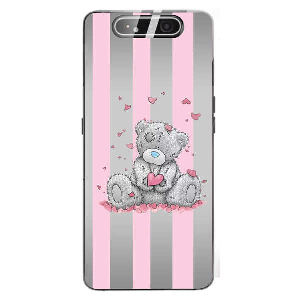 Cute Teddy Bear Tempered Glass Phone Case for Samsung Galaxy A80