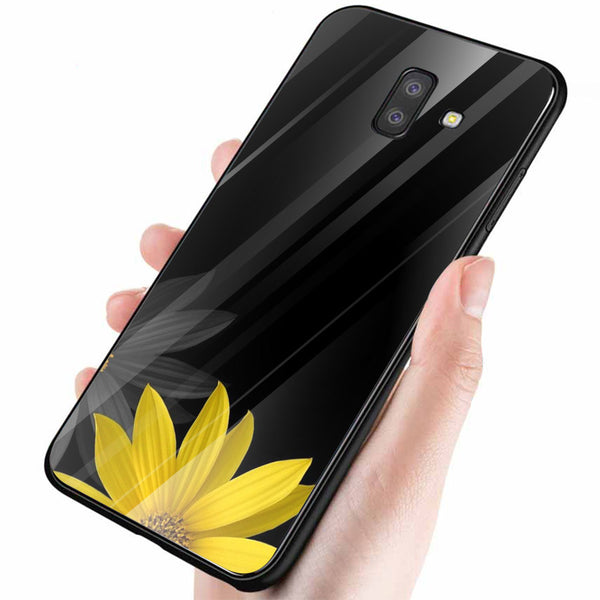 Beautiful Flowers Tempered Glass Phone Case for Samsung Galaxy J6 Plus