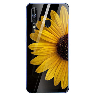 Beautiful Flowers Tempered Glass Phone Case for Samsung Galaxy A60