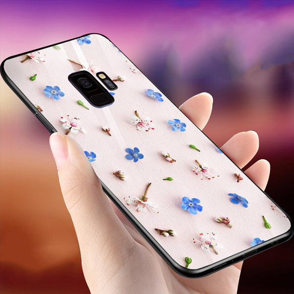 Beautiful Flowers Tempered Glass Phone Case for Samsung Galaxy S9