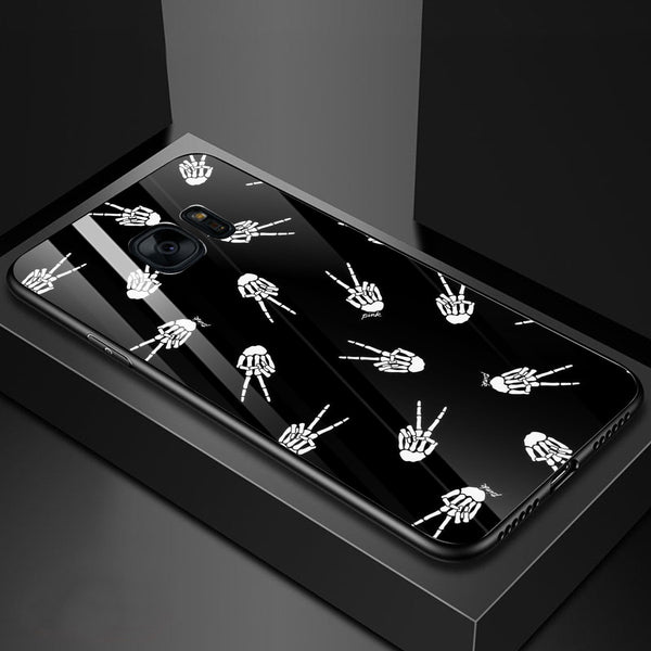 Halloween Skull Tempered Glass Phone Case for Samsung Galaxy S7 Edge