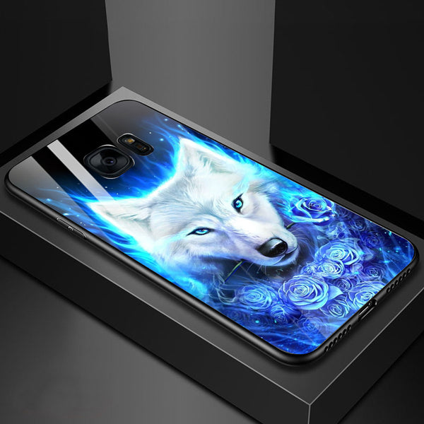 Wolf Eyes Tempered Glass Phone Case for Samsung Galaxy S7 Edge