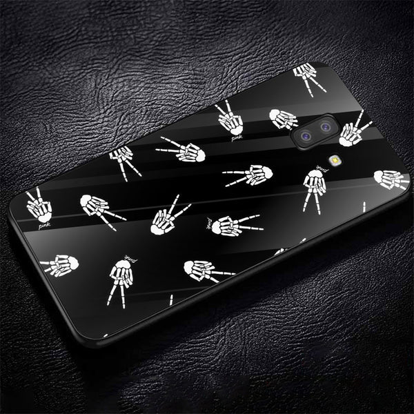Halloween Skull Tempered Glass Phone Case for Samsung Galaxy J6 Plus