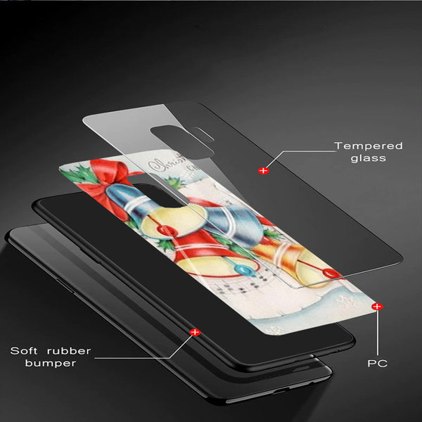 Merry Chrismas Tempered Glass Phone Case for Samsung Galaxy S9
