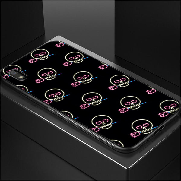 Halloween Skull Tempered Glass Phone Case for Samsung Galaxy A10