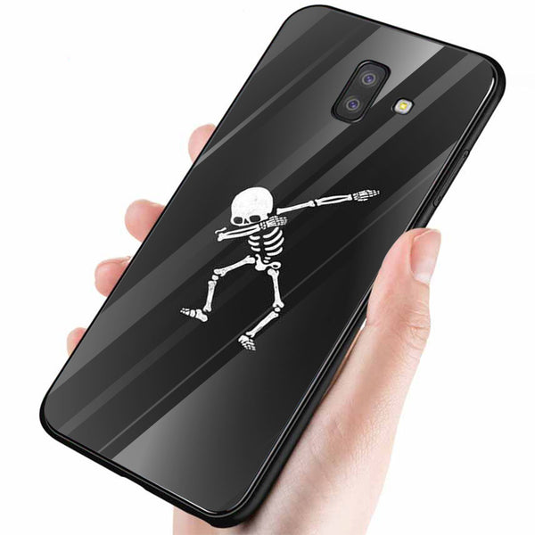 Halloween Skull Tempered Glass Phone Case for Samsung Galaxy J6 Plus