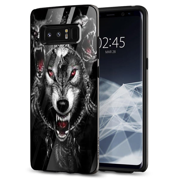 Wolf Eyes Tempered Glass Phone Case for Samsung Galaxy Note 8