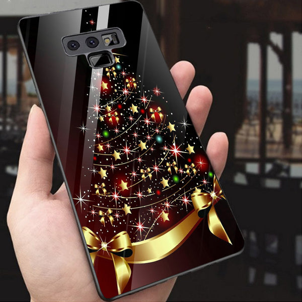Merry Chrismas Tempered Glass Phone Case for Samsung Galaxy Note 9