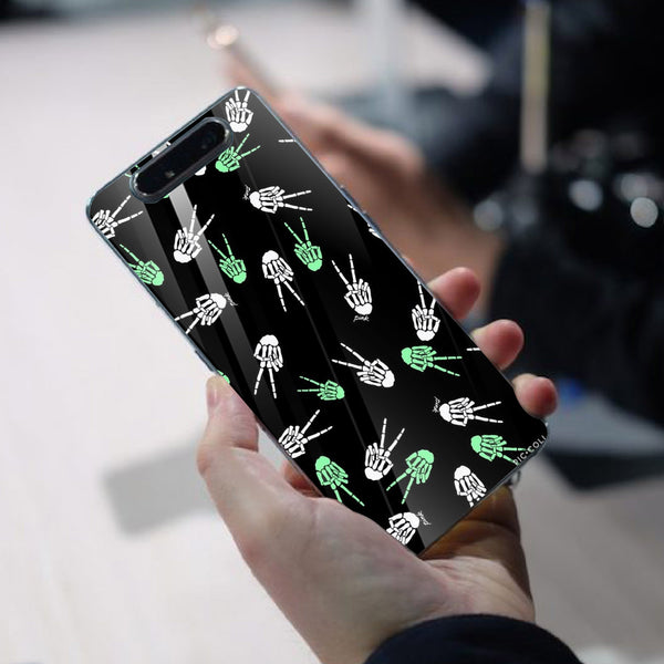 Halloween Skull Tempered Glass Phone Case for Samsung Galaxy A80