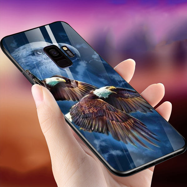Eagle Tempered Glass Phone Case for Samsung Galaxy S9
