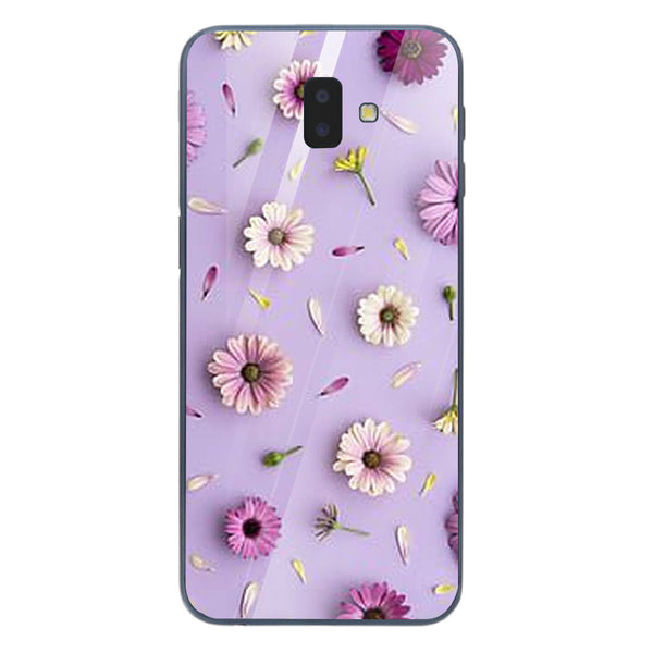 Beautiful Flowers Tempered Glass Phone Case for Samsung Galaxy J6 Plus