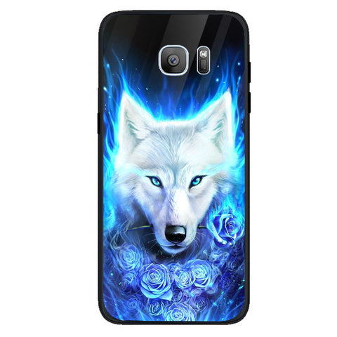 Wolf Eyes Tempered Glass Phone Case for Samsung Galaxy S7 Edge