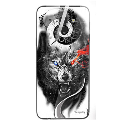 Wolf Eyes Tempered Glass Phone Case for Samsung Galaxy J6 2018