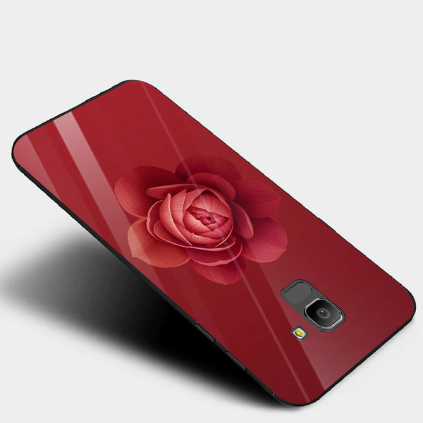Beautiful Flowers Tempered Glass Phone Case for Samsung Galaxy J6 2018
