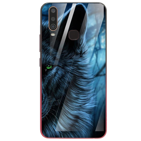 Wolf Eyes Tempered Glass Phone Case for Vivo Y15