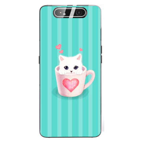 Cute Teddy Bear Tempered Glass Phone Case for Samsung Galaxy A80