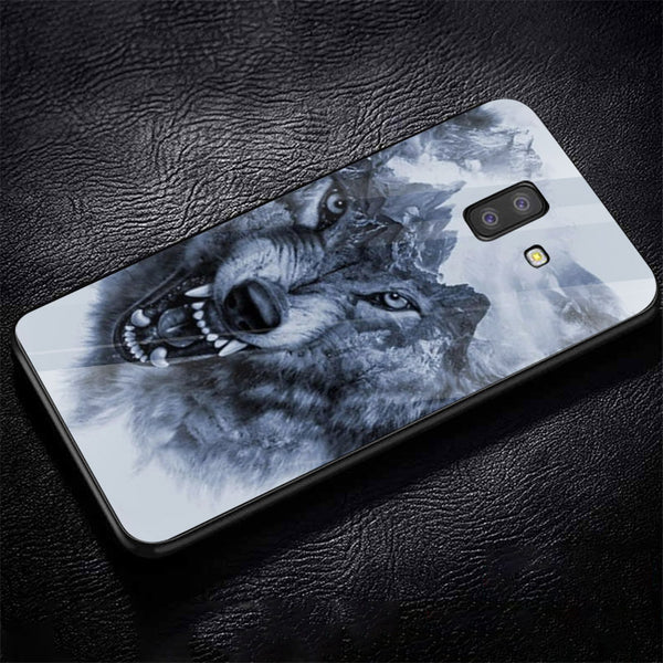 Wolf Eyes Tempered Glass Phone Case for Samsung Galaxy J6 Plus